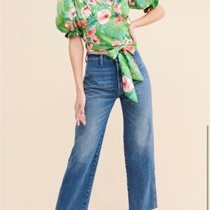 Kourt Silky Crop Blouse with Back Tie - Cream